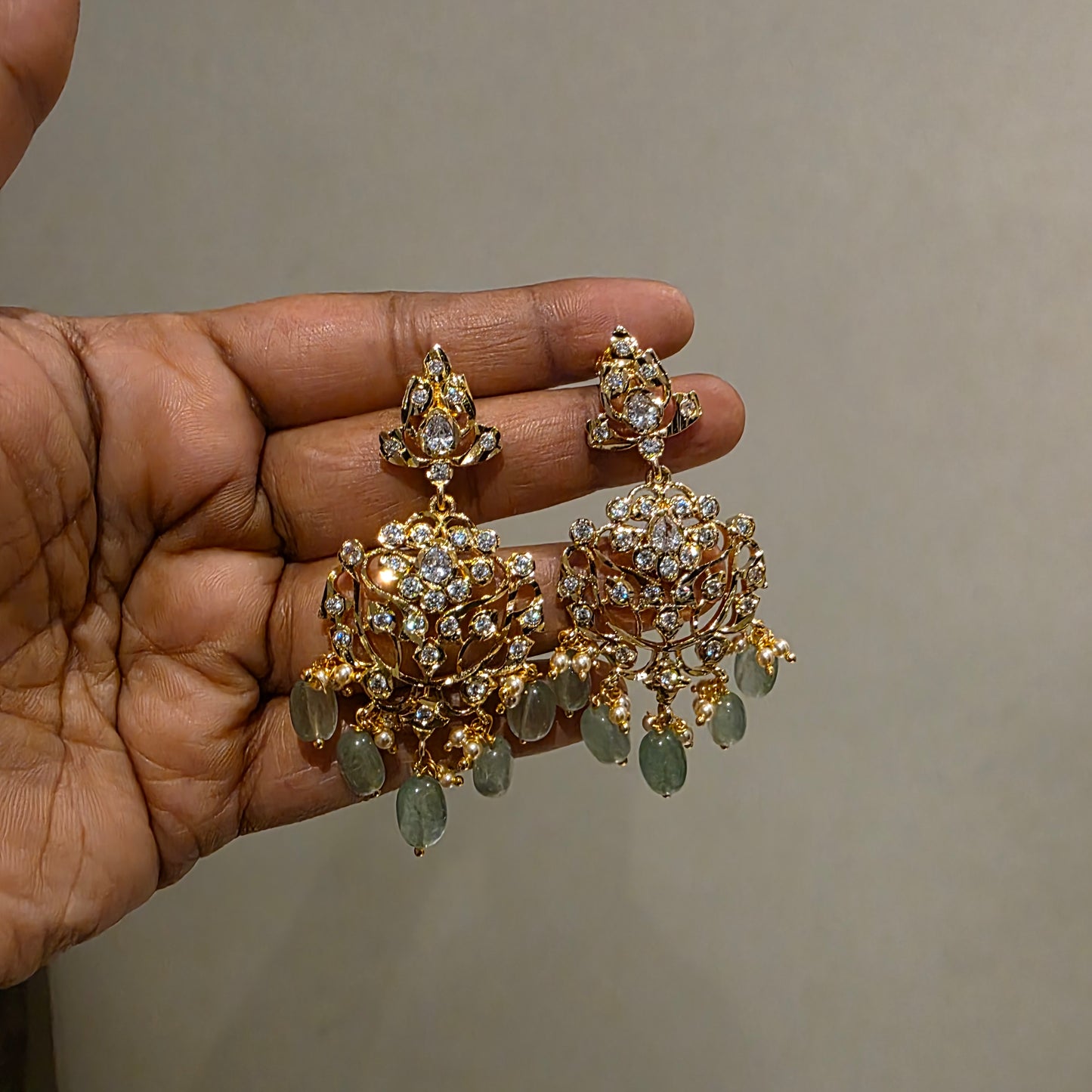 Viraj- uncut gold like earrings