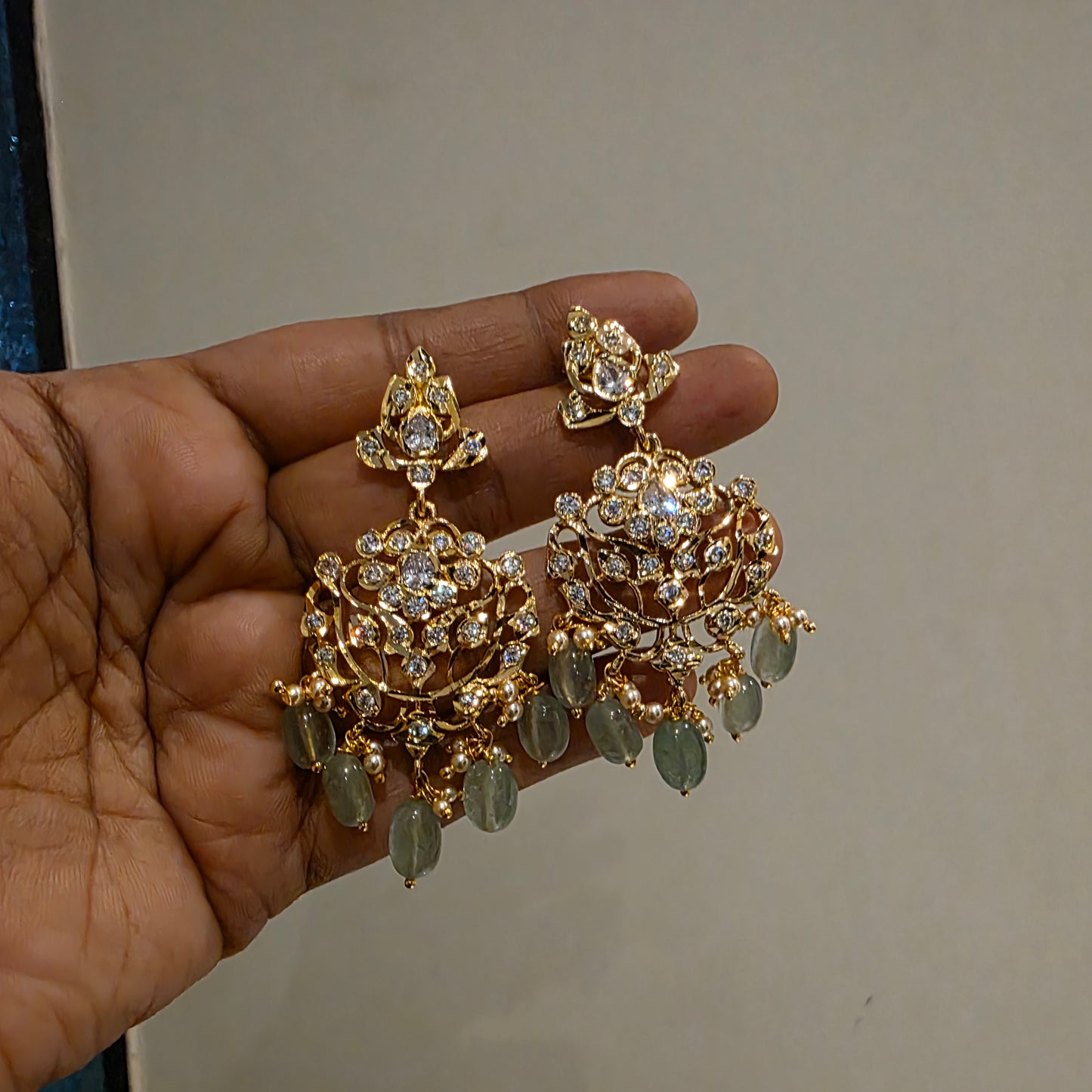 Viraj- uncut gold like earrings
