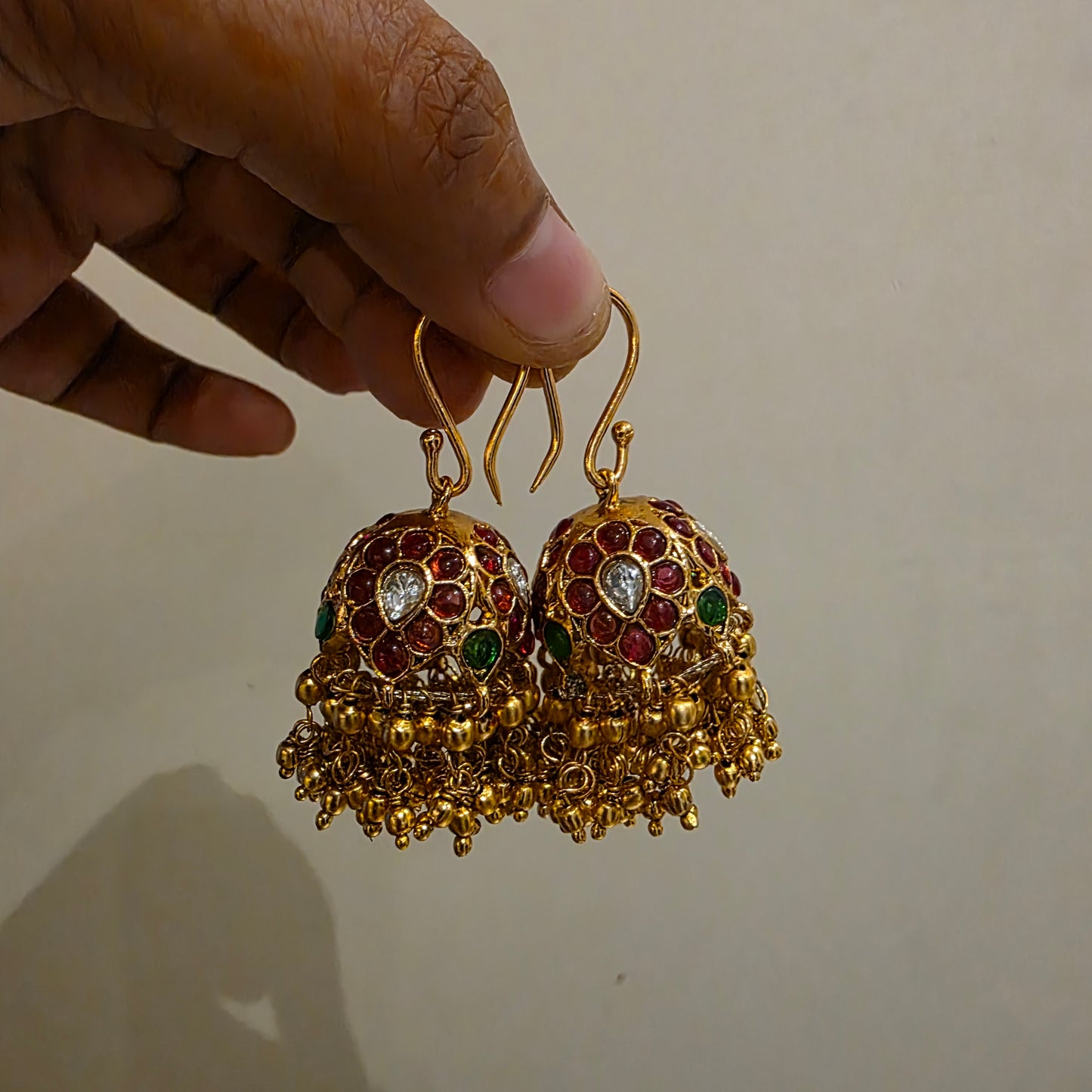 Kundavi- kemp stone jumkha danglers