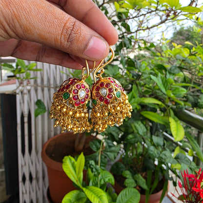Kundavi- kemp stone jumkha danglers