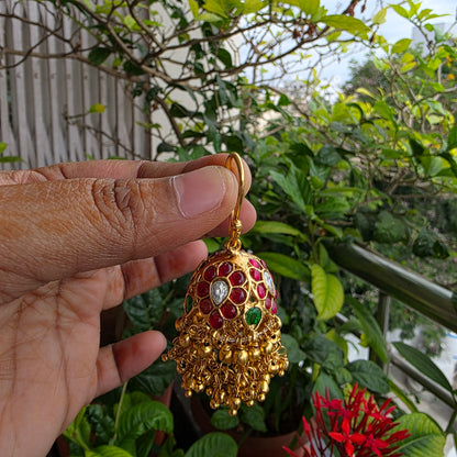 Kundavi- kemp stone jumkha danglers