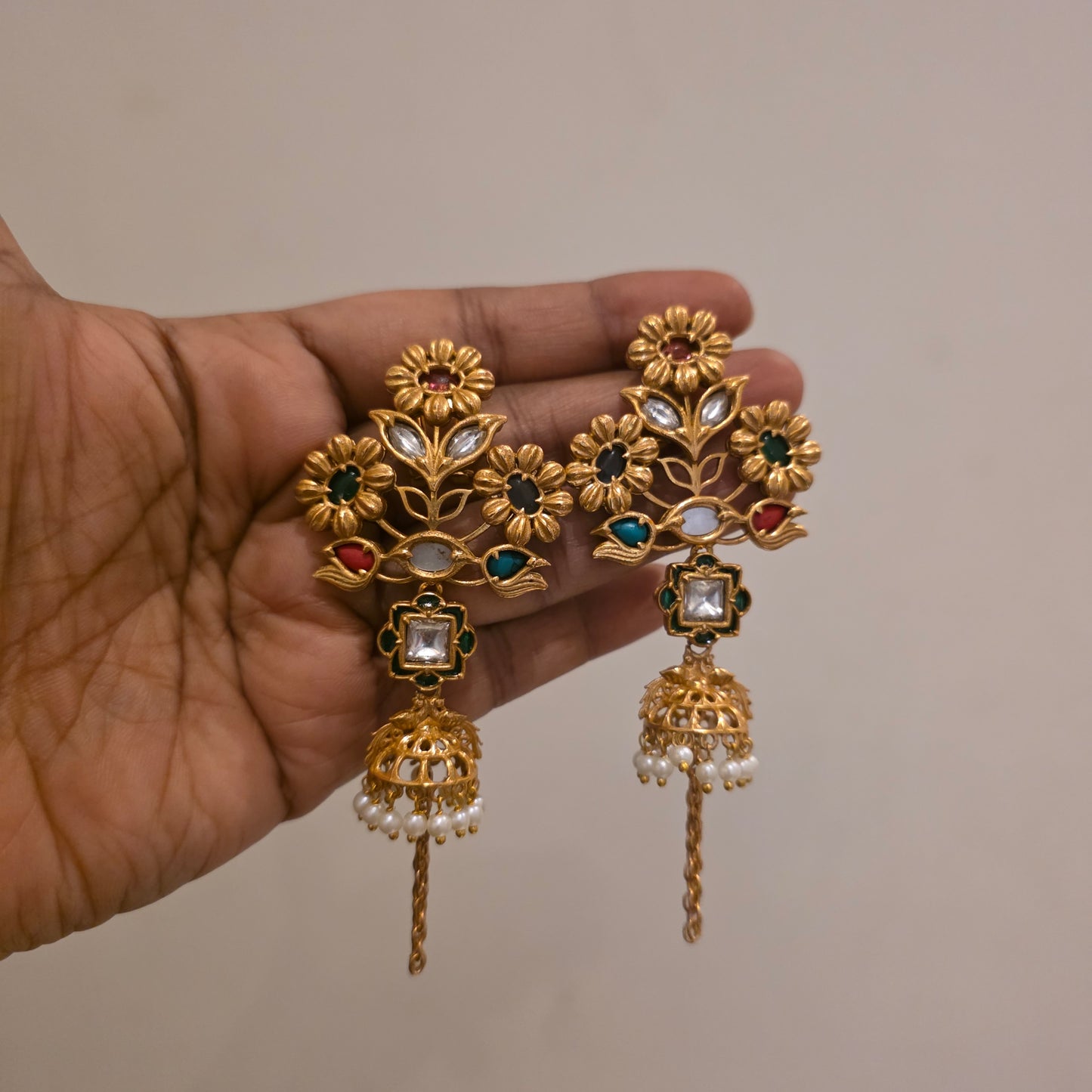 Chitrangi-multi colored contemporary style jumkha