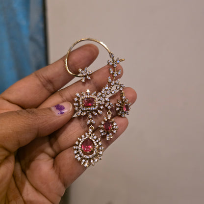 Rachana- ad and color stone earcuffs