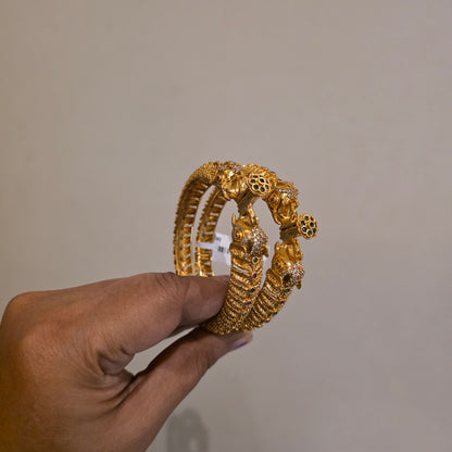 Iravam- antique openable elephant kada pair