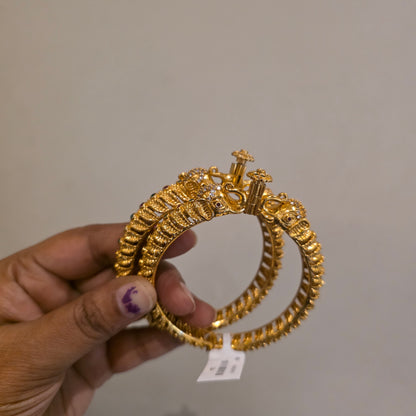 Iravam- antique openable elephant kada pair