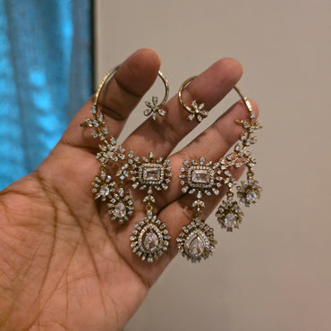 Rachana- ad and color stone earcuffs