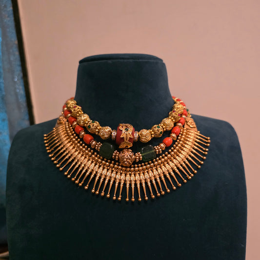 Pravala-3 layered coral necksets [PRE ORDER]