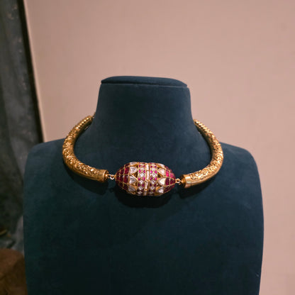 Vasuki- hasli with jadau tumble