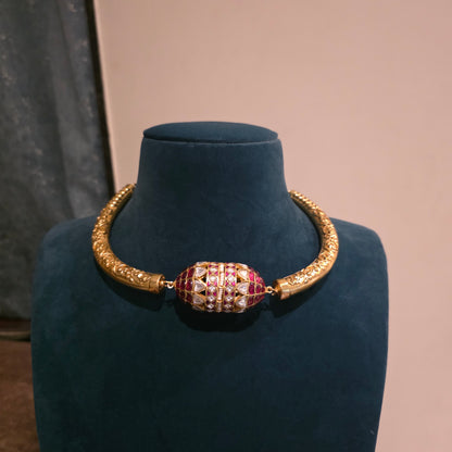 Vasuki- hasli with jadau tumble
