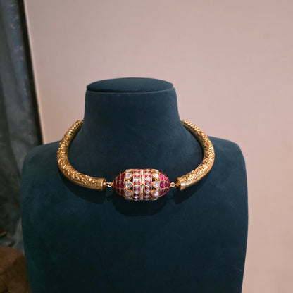 Vasuki- hasli with jadau tumble