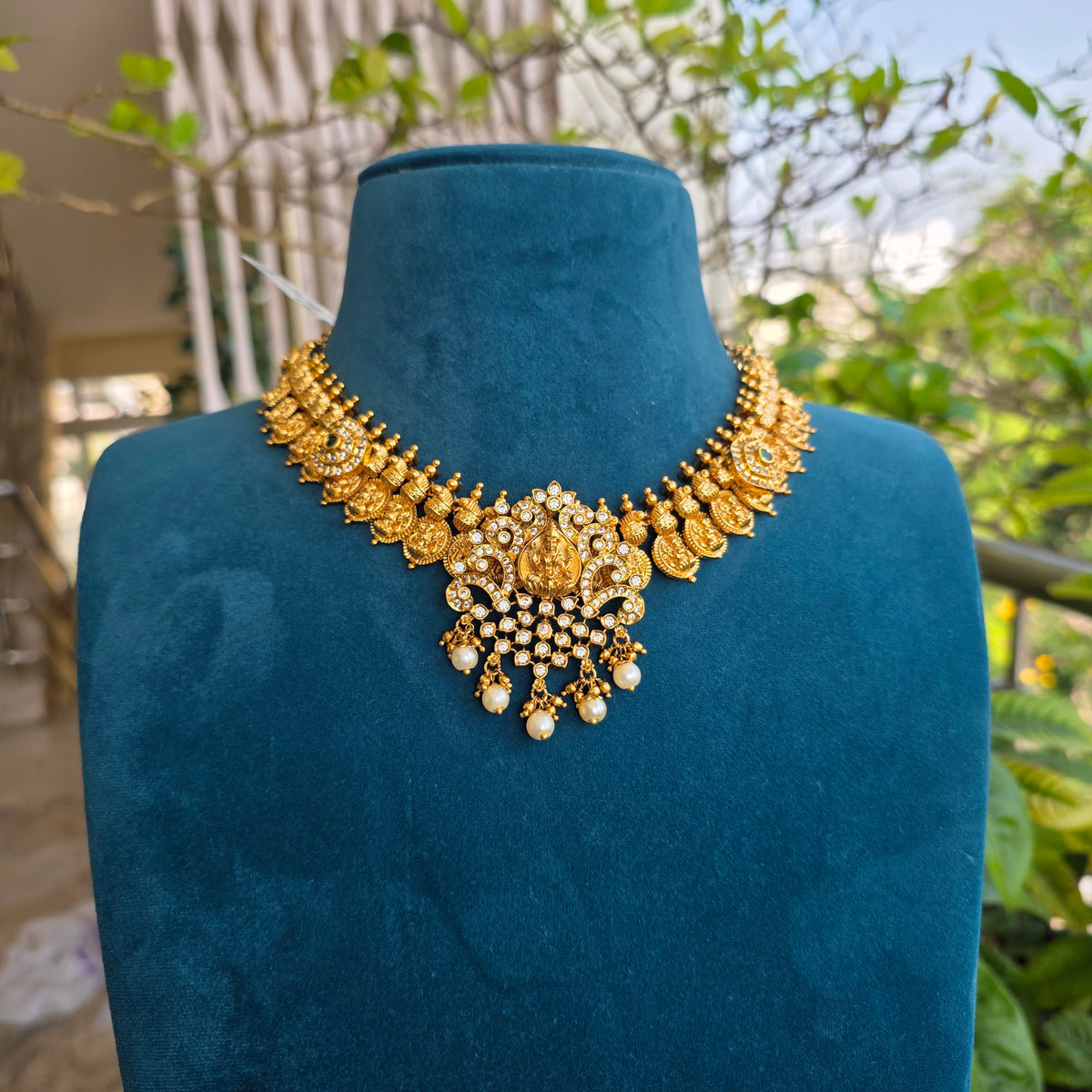 Bhanu- antique lakshmi kasu neckset