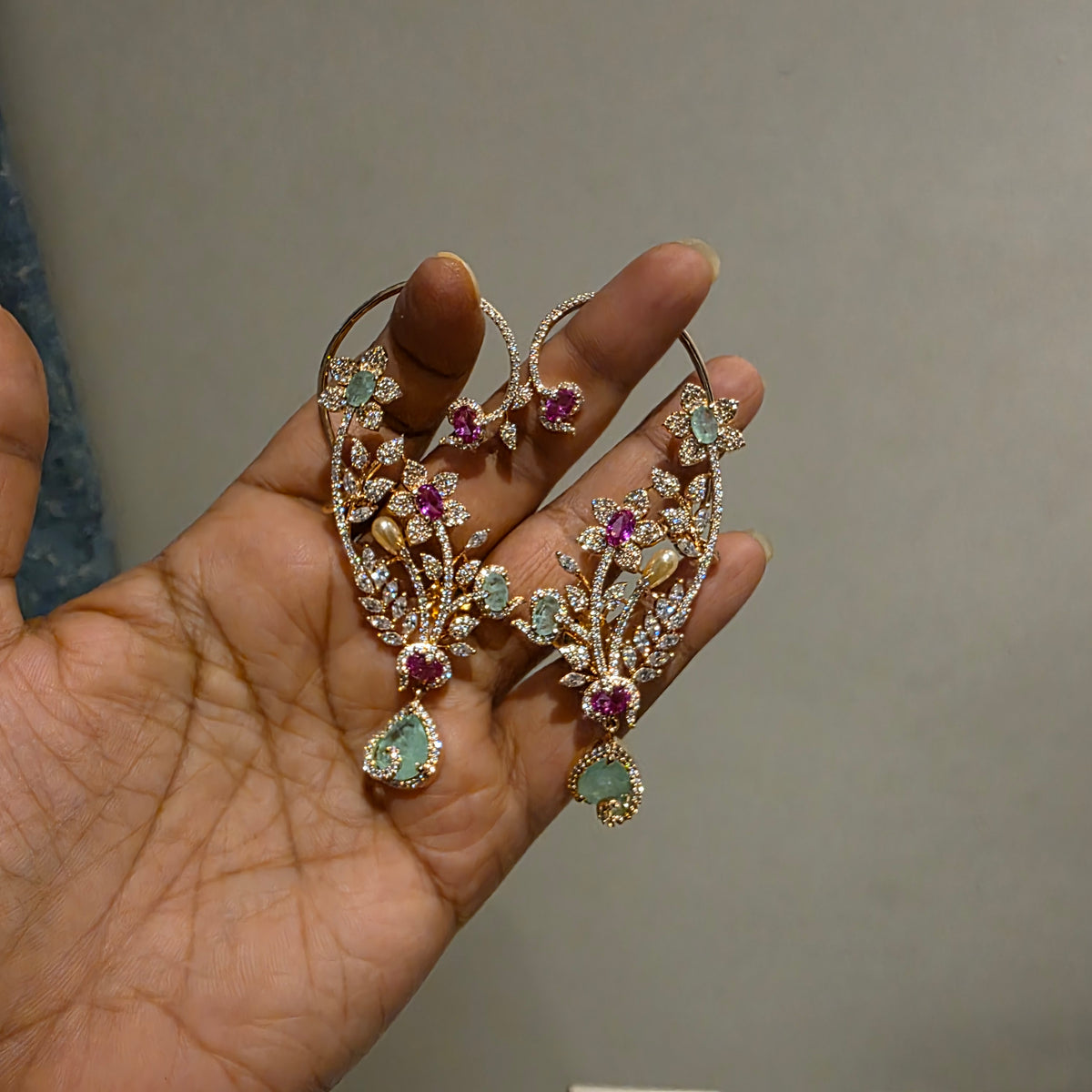 Dipti- mulri color doublets earcuffs
