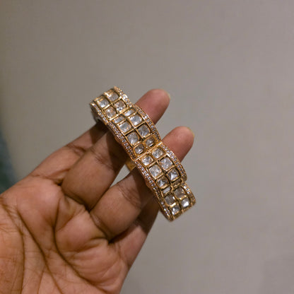 Swetha kamalam- polki and meenakari openable kada