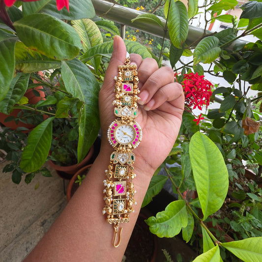 Mukund- heritage jadau kundan watch