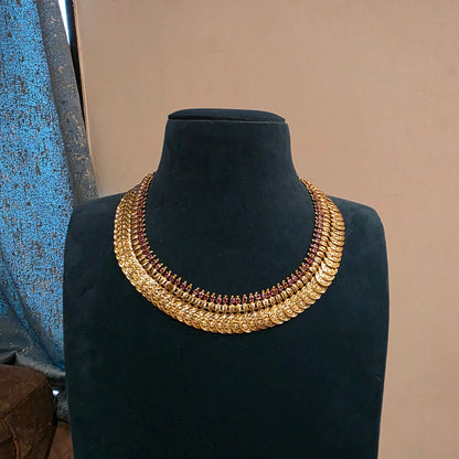 Lavanya- laxmi kasu mala short with earrings