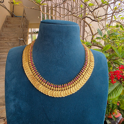 Lavanya- laxmi kasu mala short with earrings