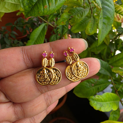 Lavanya- laxmi kasu mala short with earrings