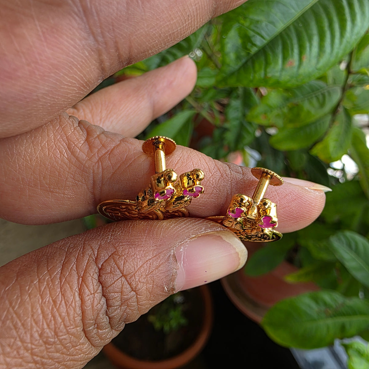 Lavanya- laxmi kasu mala short with earrings