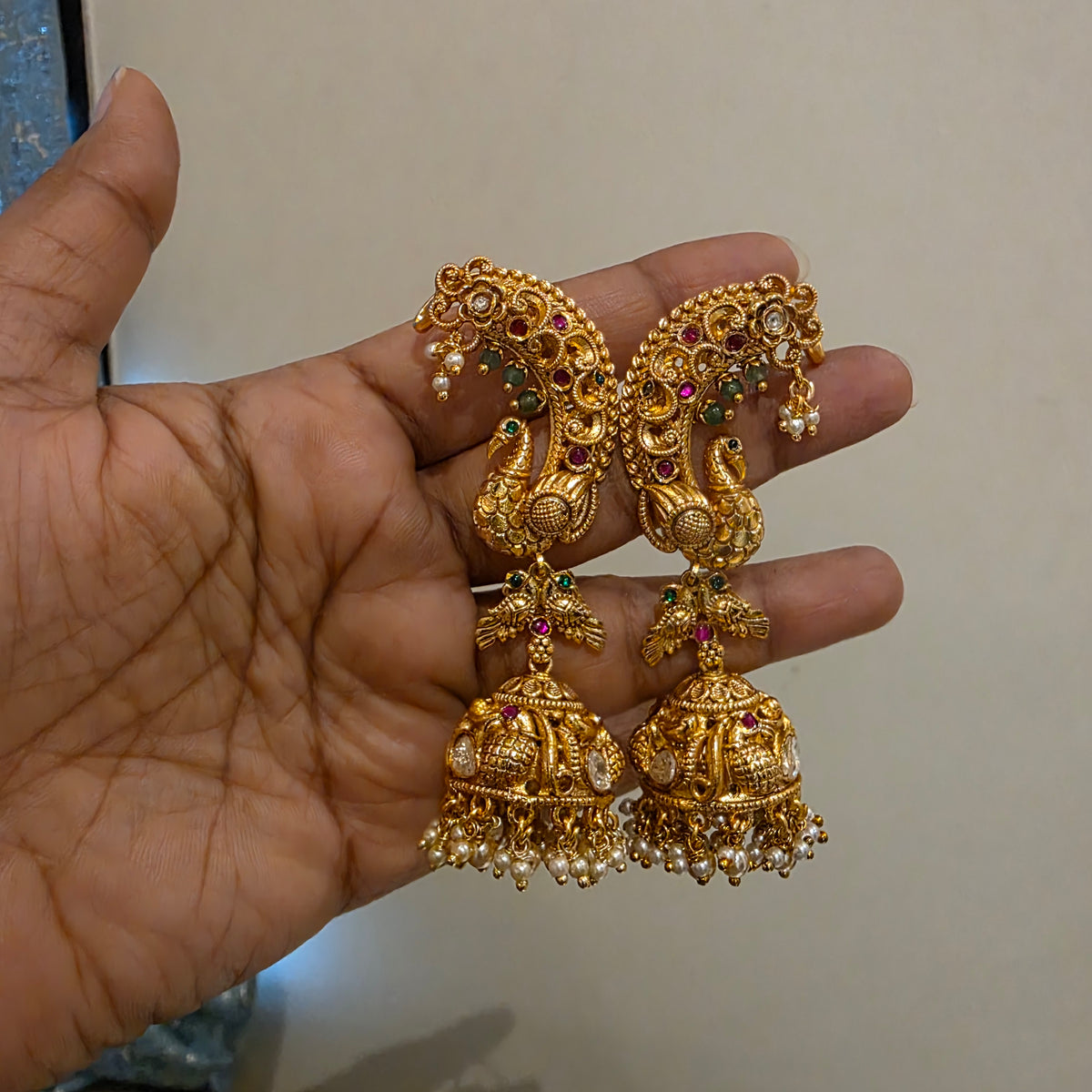 Sumitra- moissanite gold copy earcuff jumkha