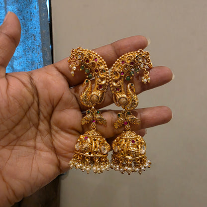 Sumitra- moissanite gold copy earcuff jumkha