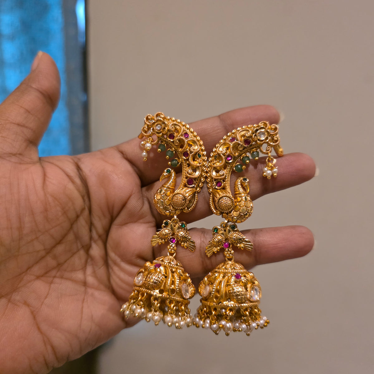 Sumitra- moissanite gold copy earcuff jumkha