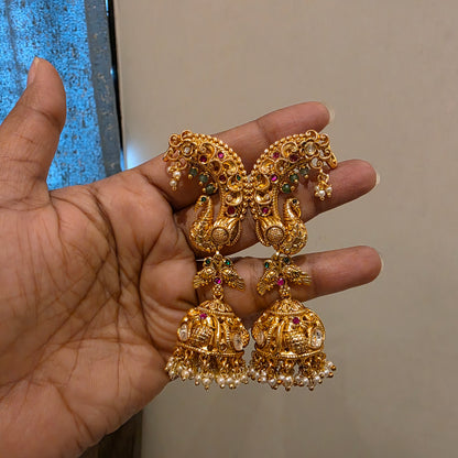 Sumitra- moissanite gold copy earcuff jumkha