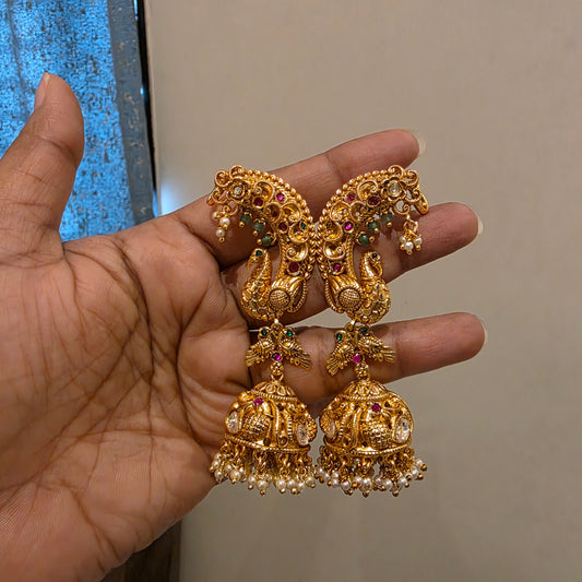 Sumitra- moissanite gold copy earcuff jumkha