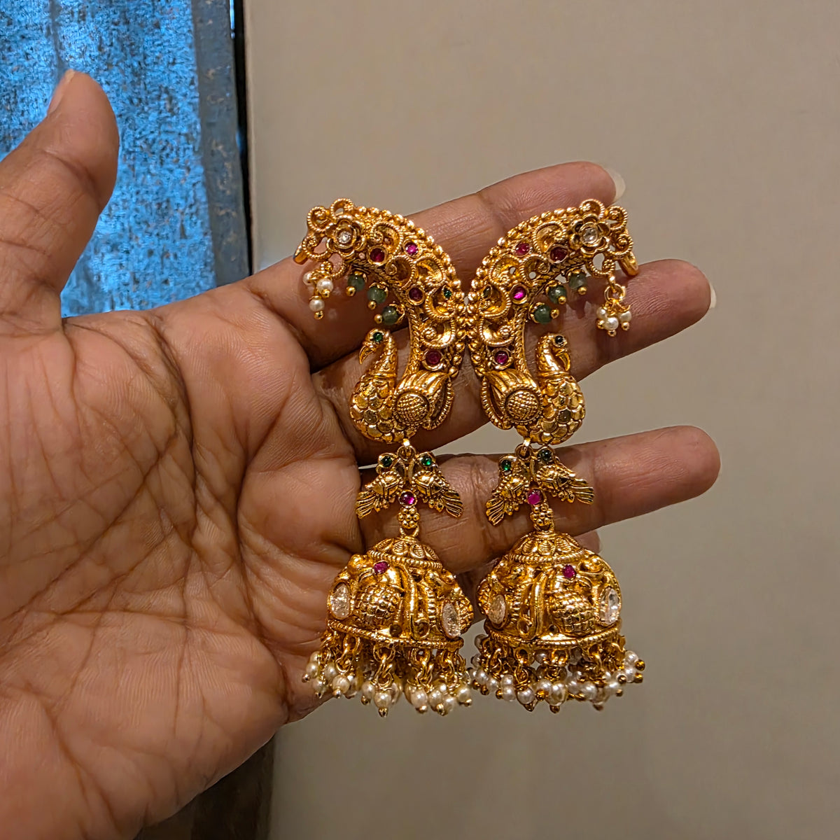 Sumitra- moissanite gold copy earcuff jumkha