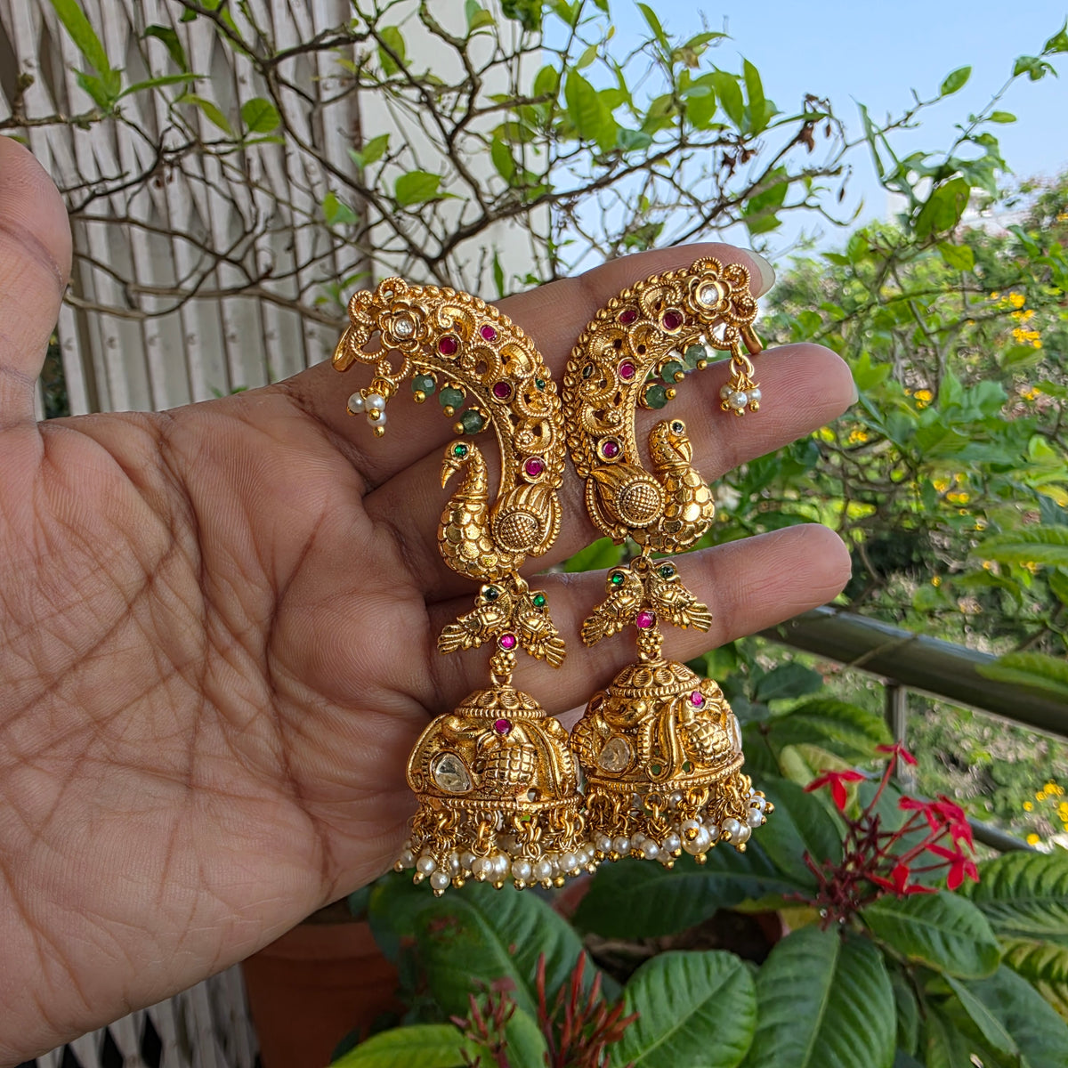 Sumitra- moissanite gold copy earcuff jumkha
