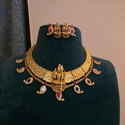 Kamakshi - hasli with navaratan mango neckset
