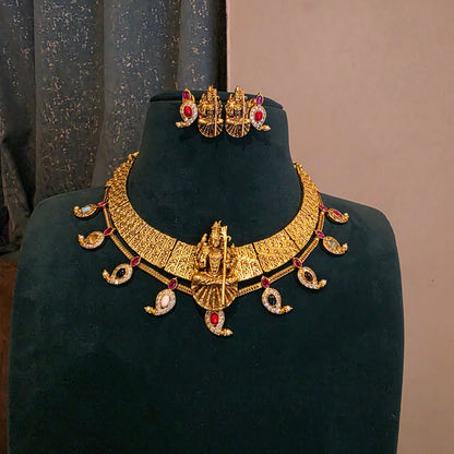 Kamakshi - hasli with navaratan mango neckset