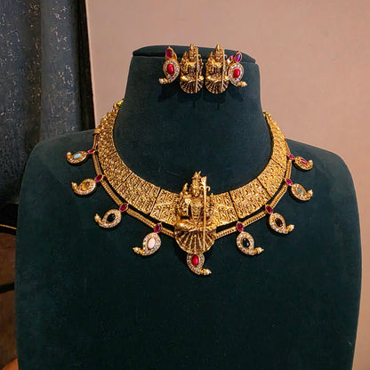 Kamakshi - hasli with navaratan mango neckset