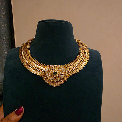 Ruhika- antique kasu mala with detachable pendant