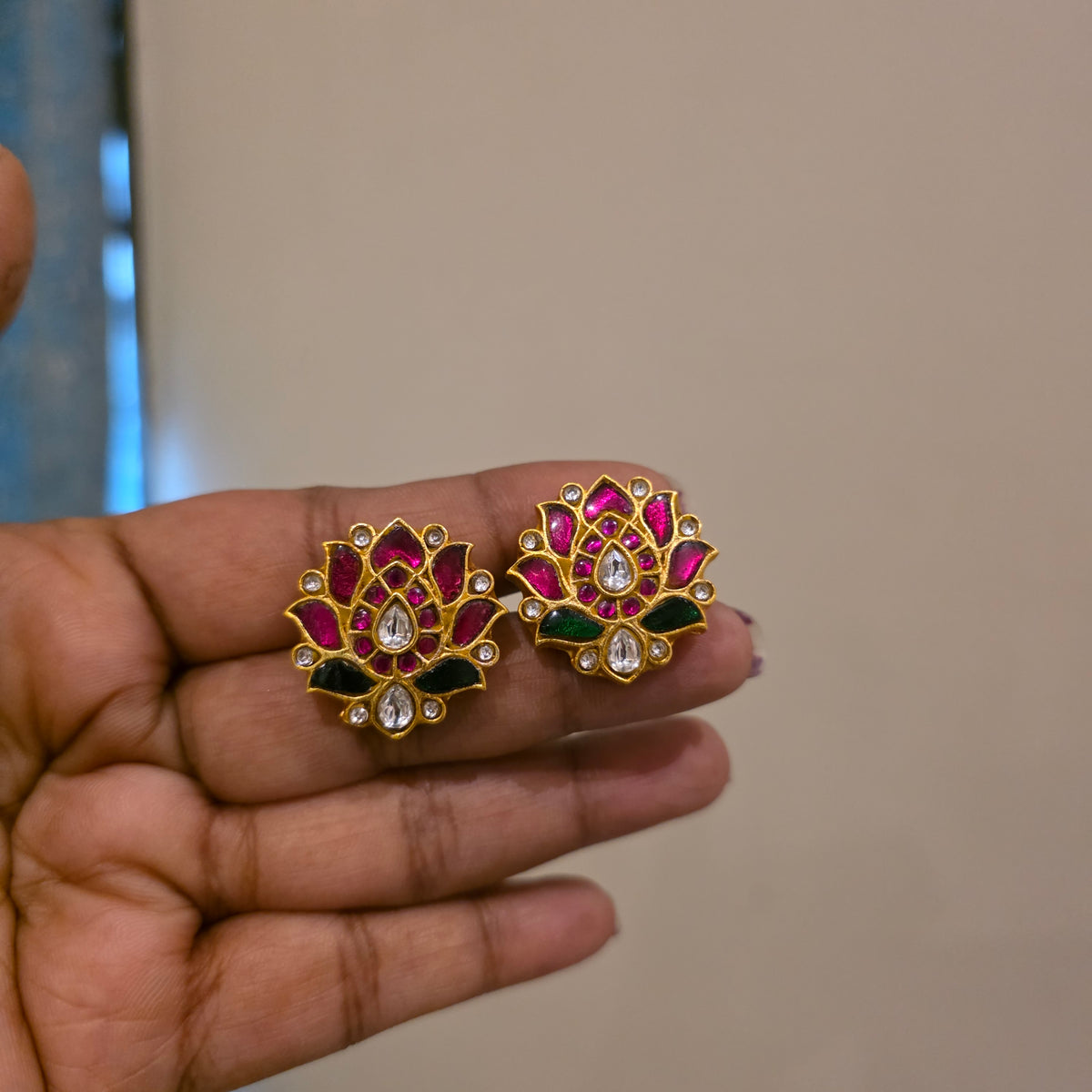 Kamalika- pearl  and lotus jadau motifs choker