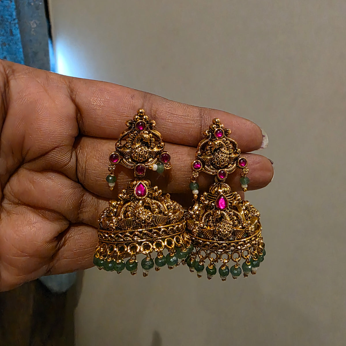 Chandrika- nakshi jumkha with jadau detailing