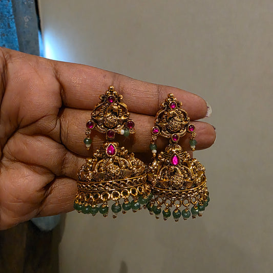 Chandrika- nakshi jumkha with jadau detailing