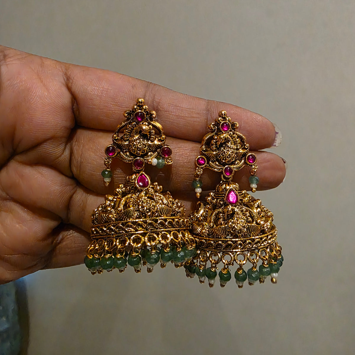 Chandrika- nakshi jumkha with jadau detailing