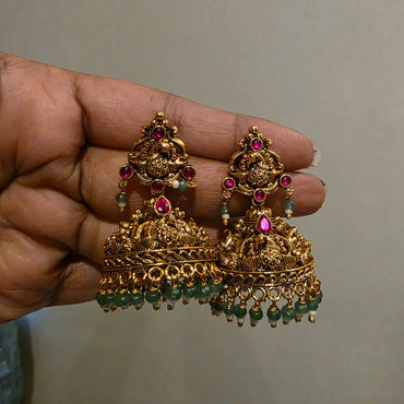 Chandrika- nakshi jumkha with jadau detailing
