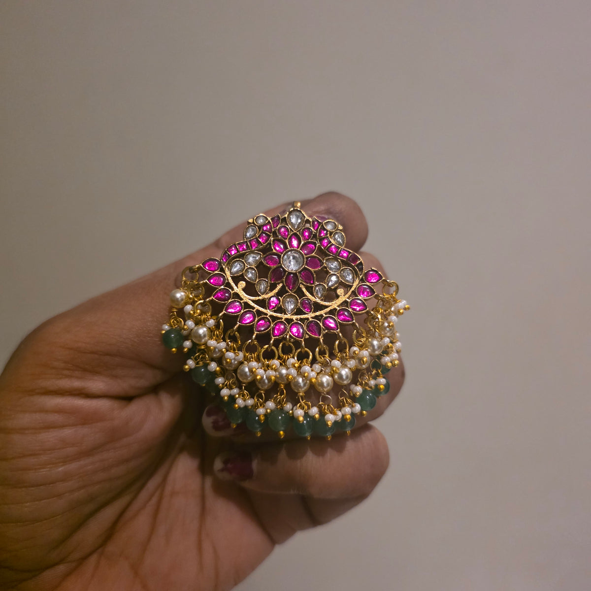 Haseetham- jadau necklace with detachable pendant