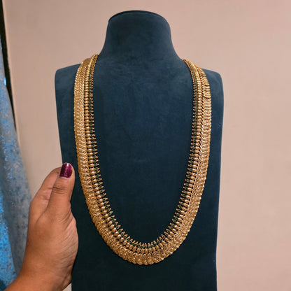 Haritha- green stone long kasu haram