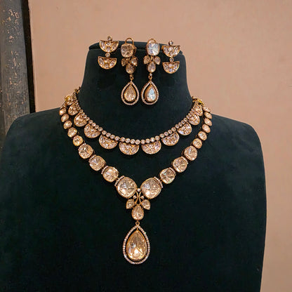 Mandahasam- two layers of polki neckset