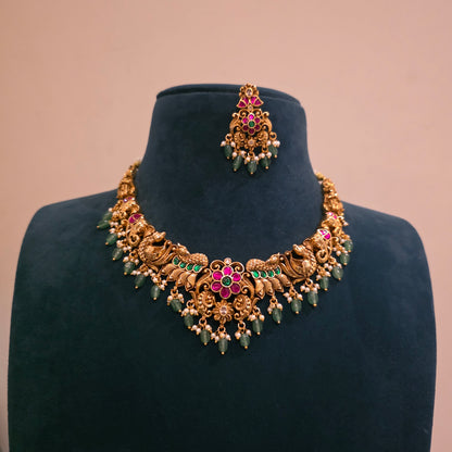Damini- antique jadau neckset