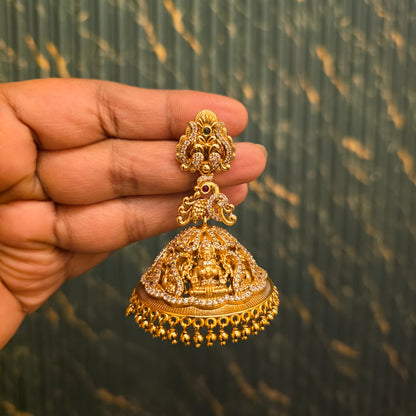 Dhatri- antique jumkhas with lakshmi motifs