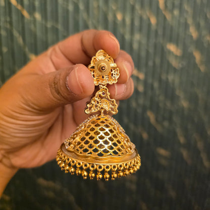 Dhatri- antique jumkhas with lakshmi motifs