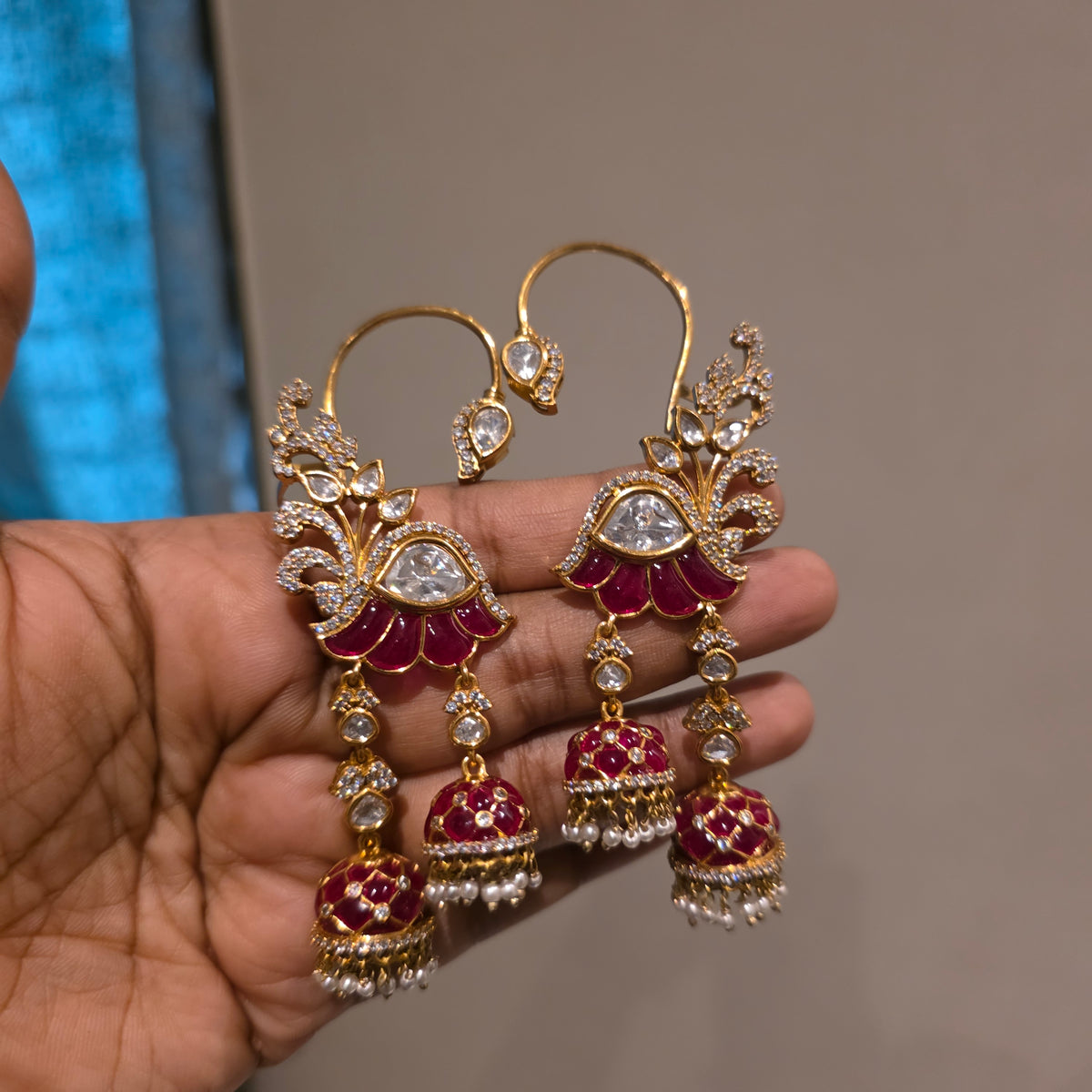 Viranchi- polki earcuffs with jumkha