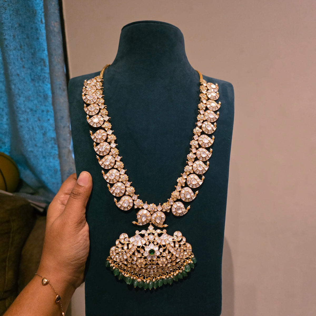 Devasena- premium moissanite jadau neckset