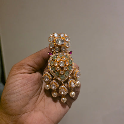 Sampangi-moissanite polki earrings