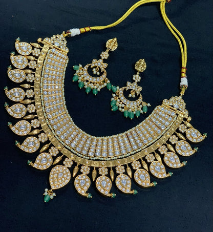 Gopala- pota stone and jadau reversable 16 way neckset[pre order]