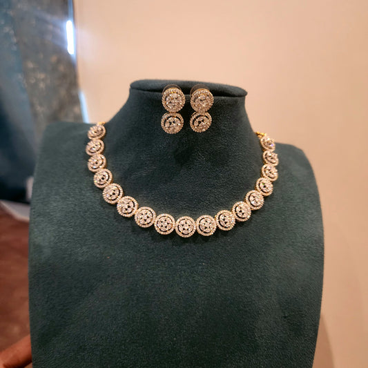 chandra- diamond replica neckset